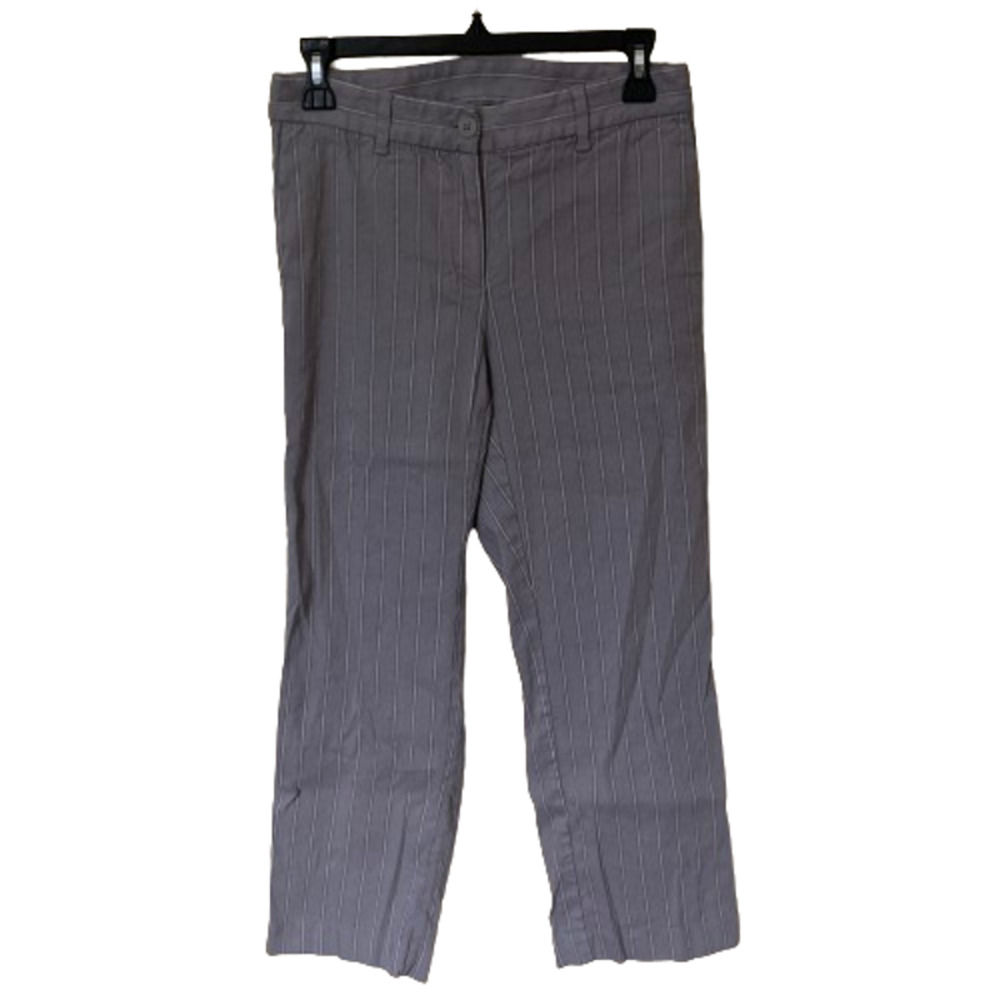 J. Jill Gray Striped Linen Dress Pants Size 4